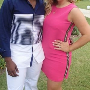 BCBGMAXAZRIA Onyx Beaded Side-Panel Dress